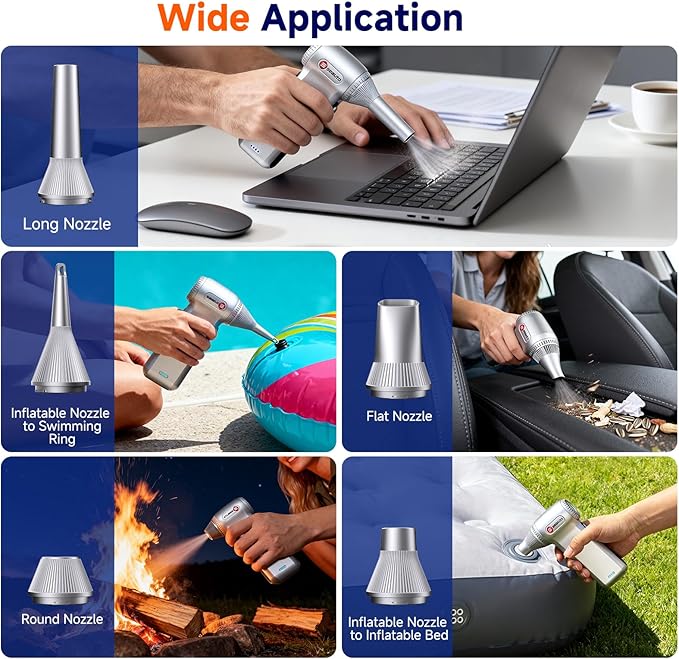 Compressed Air Duster-125, 000 RPM Cordless Electric Air Duster, Rechargeable - Image 5