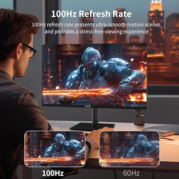 KTC 27 Inch QHD Computer Monitor, 2K 100Hz IPS Gaming Monitor, 1440P Frameless - Image 2