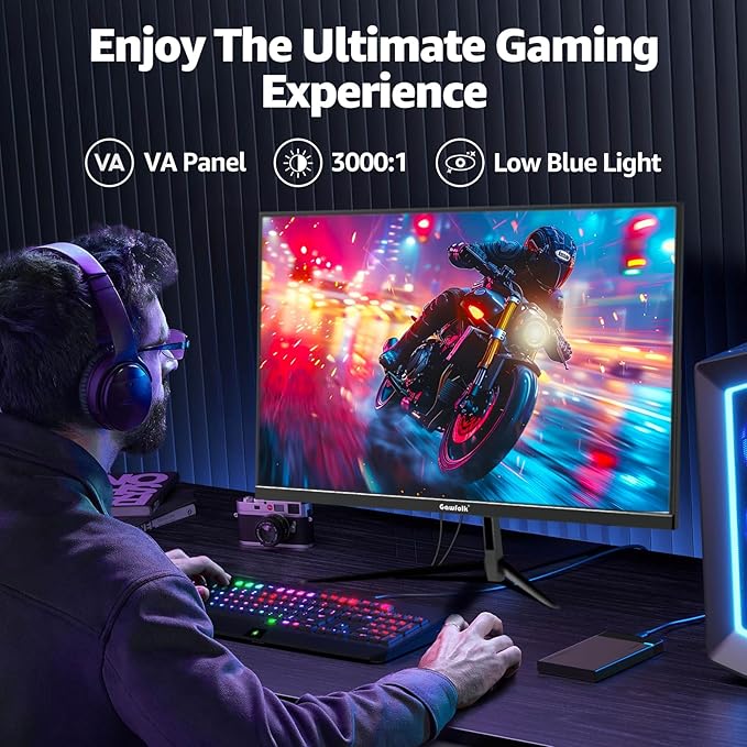 Gawfolk 32 Inch Curved Gaming Monitor, 180Hz QHD 2K Computer Monitor - Image 5