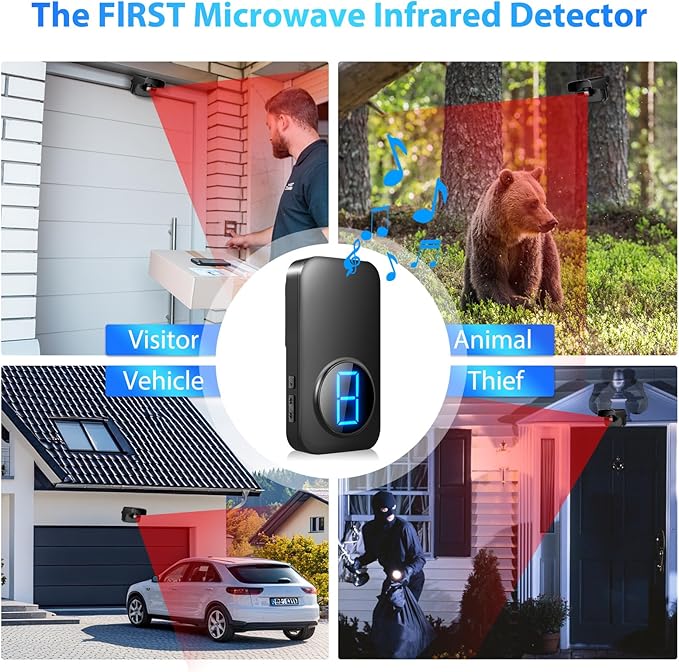 Wireless Driveway Alarm, Outdoor Weatherproof Motion Sensor & Detector - Image 2