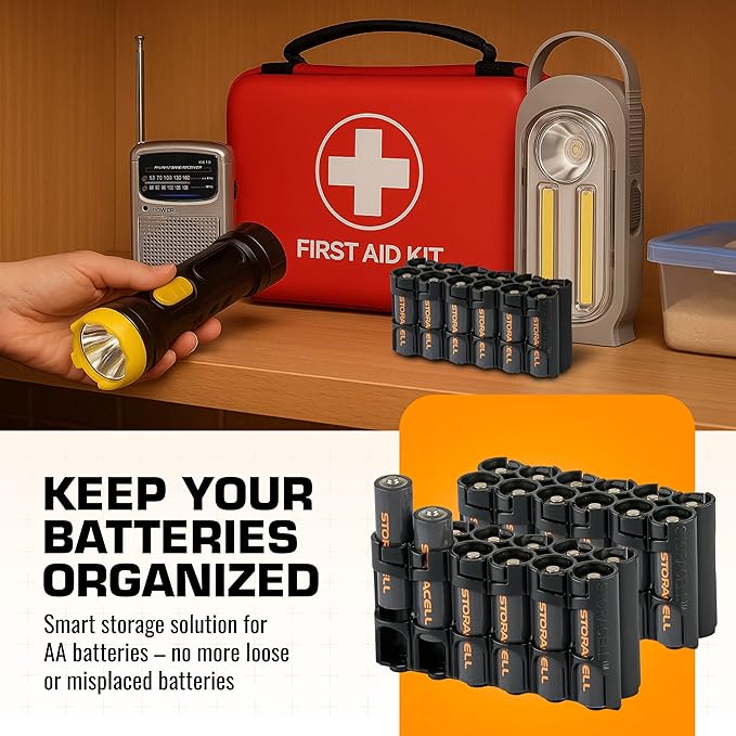 Storacell AA-12 Battery Storage Caddy and Dispenser, Holds 12 AA Batteries - Image 2