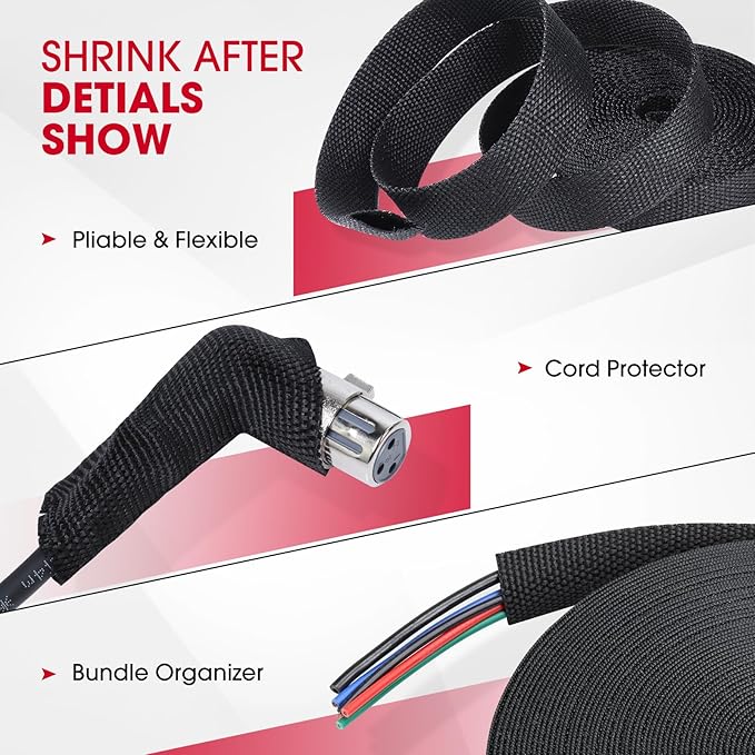 Sonoreboom 2 in 1 Heat Shrink Braided Sleeving Fabric Tubing-Ideal fit - Image 5
