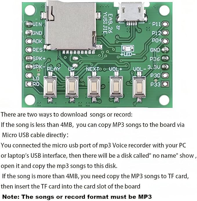 Geekstory MP3 Playback Kit Voice Recording Module Sound Recorder Board - Image 3