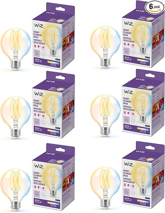 WiZ Clear 60W G25 Tunable White Filament LED Smart Bulb by WiZConnectedLighting