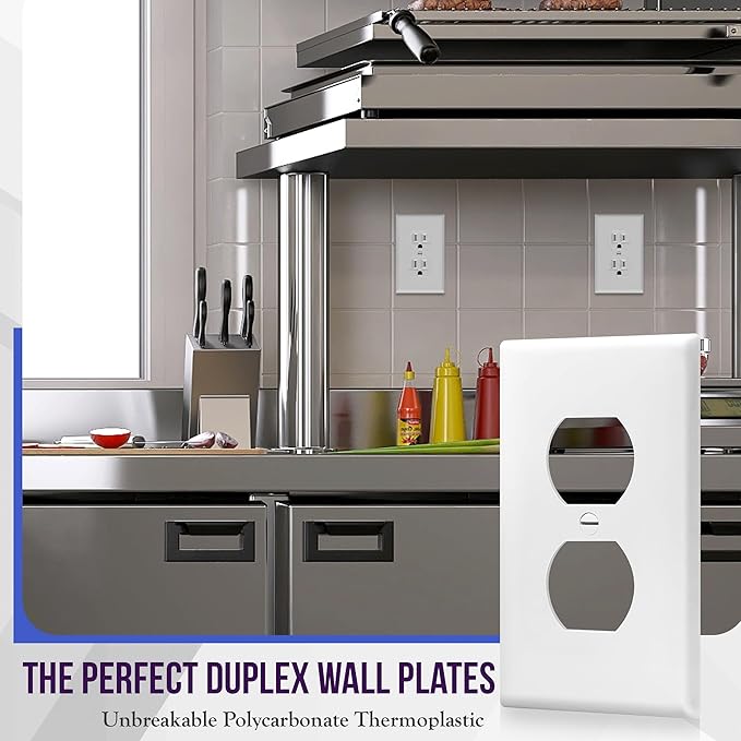 ENERLITES Duplex Wall Plates Kit, Electrical Outlet Covers, Standard Size - Image 3