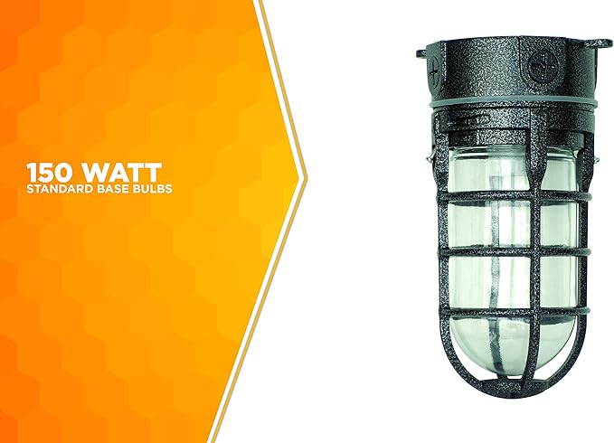 Woods L1706BLK Vandal Resistant 150W Incandescent Security Light, Ceiling Mount - Image 6