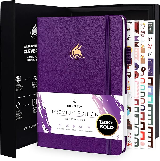 Clever Fox Planner Premium Edition – Undated Luxurious Weekly & Monthly Planner by CleverFox