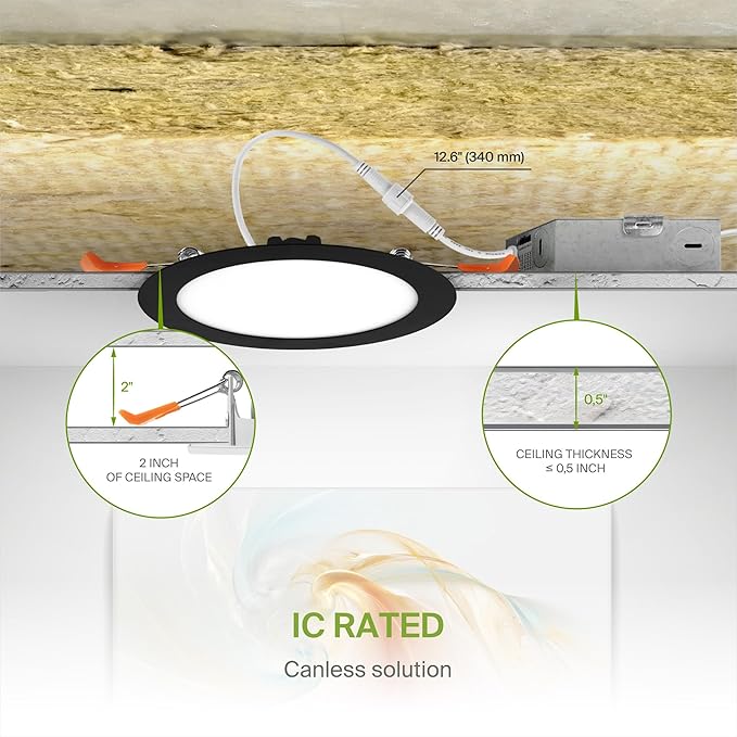 ASD 6 Pack LED Recessed Lighting 6 Inch 15W, 5 CCT 2700K-5000K CRI90+, IC Rated - Image 7