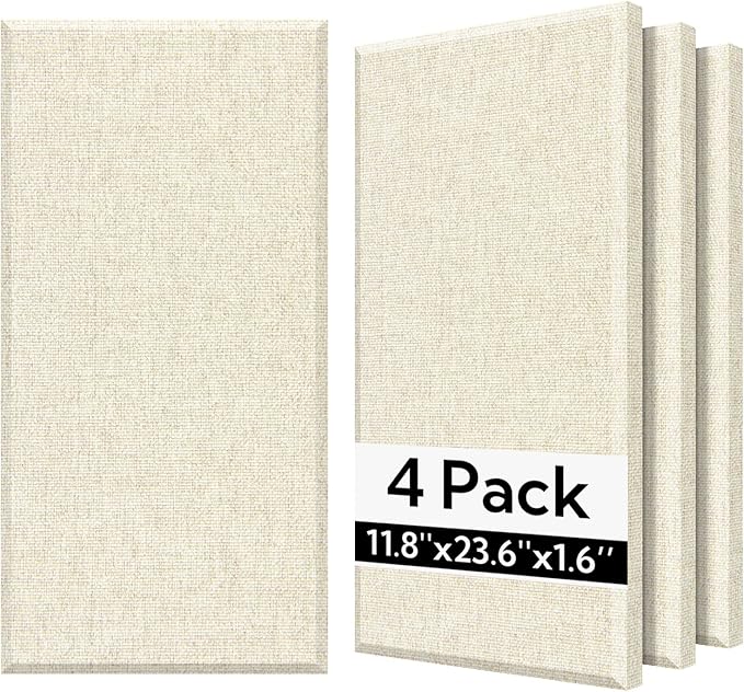 Olanglab Fiberglass Acoustic Wall Panels 4 Pack, 11.8'' x 23.6'' Sound Panels by Olanglab