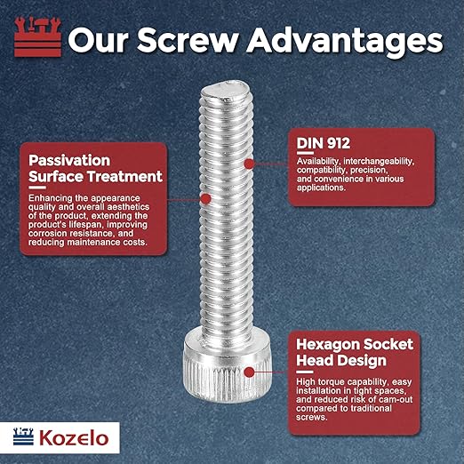 Kozelo 50pcs Socket Head Cap Screws - Image 3
