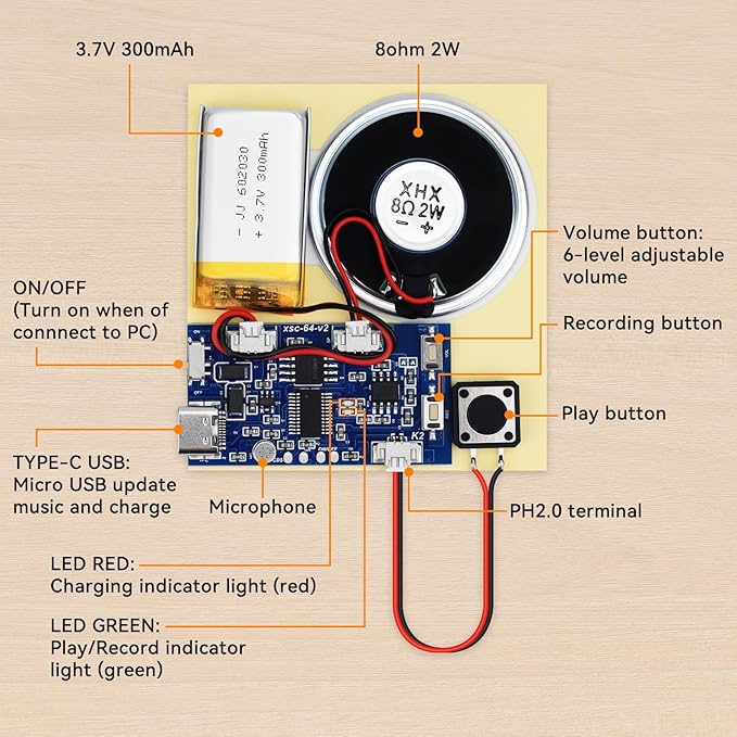 Sound Recorder Module DIY Music Voice Recording Module Chip - Image 5