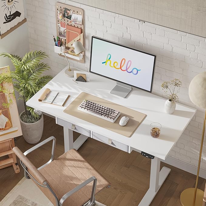 Agilestic Standing Desk with 2 Drawers, Adjustable Height Electric Desk with - Image 3