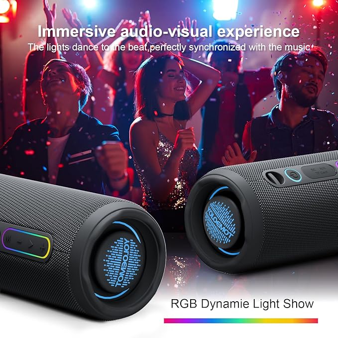 YOLOEMOT Portable Speaker Bluetooth, Powerful Deep Bass, Wireless Stereo Pairing - Image 8