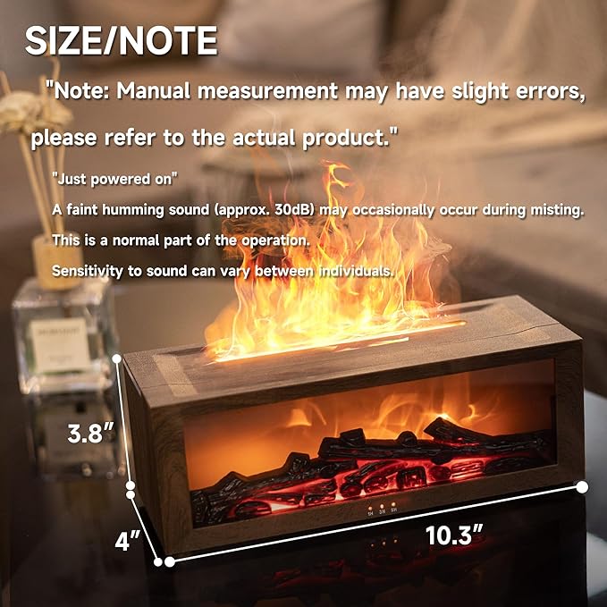 Fireplace Flame Air Diffuser Humidifier, 7 Colors Aromatherapy Essential Oil - Image 2