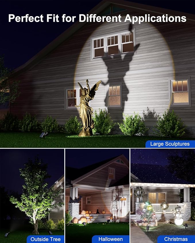 Solar Powered Sunset Spotlight Outdoor Waterproof Spot LED Accent Landscape - Image 4