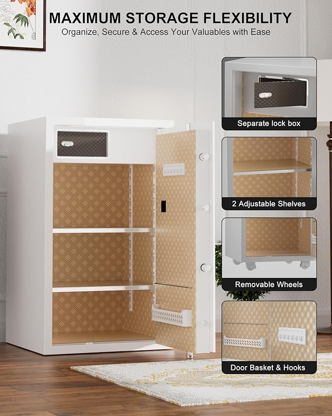 TIGERKING 7.2 Cu Ft Large Home Security Safe – Solid Steel Jewelry Cabinet - Image 5