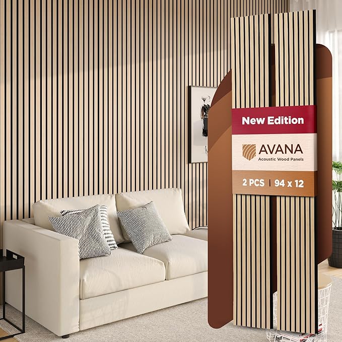 Avana Acoustic Wood Wall Panels – 94.4 x 12.6 Inch White Oak Acoustic Panels 2 by AvanaHome