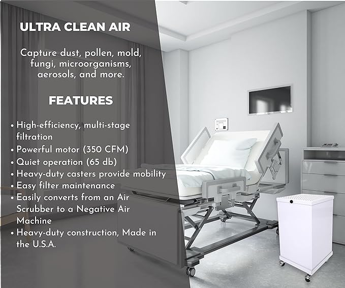 Extract-All Mobile HEPA Air Scrubber and Negative Air Filter Machine, - Image 4