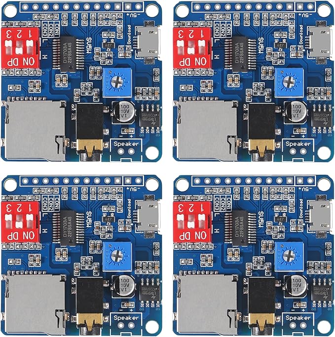 Diann 4pcs MP3 Voice Playback Module DY-SV5W Player Music Voice Board IO by DIANN