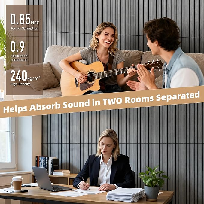 TO-TH Wood-Look Acoustic Wall Panels, 10 Pack 47.2” x 23.6” Sound Panels - Image 4