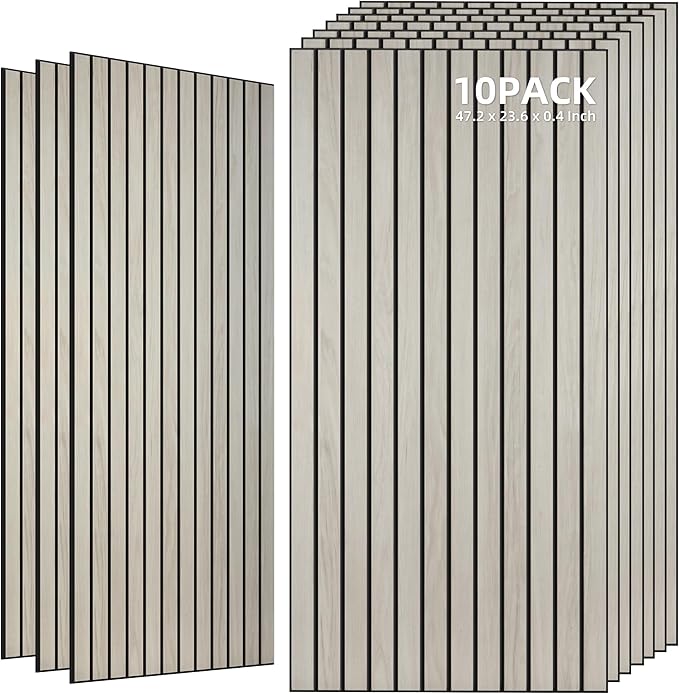 TO-TH Wood-Look Acoustic Wall Panels, 10 Pack 47.2” x 23.6” Sound Panels by TO-TH