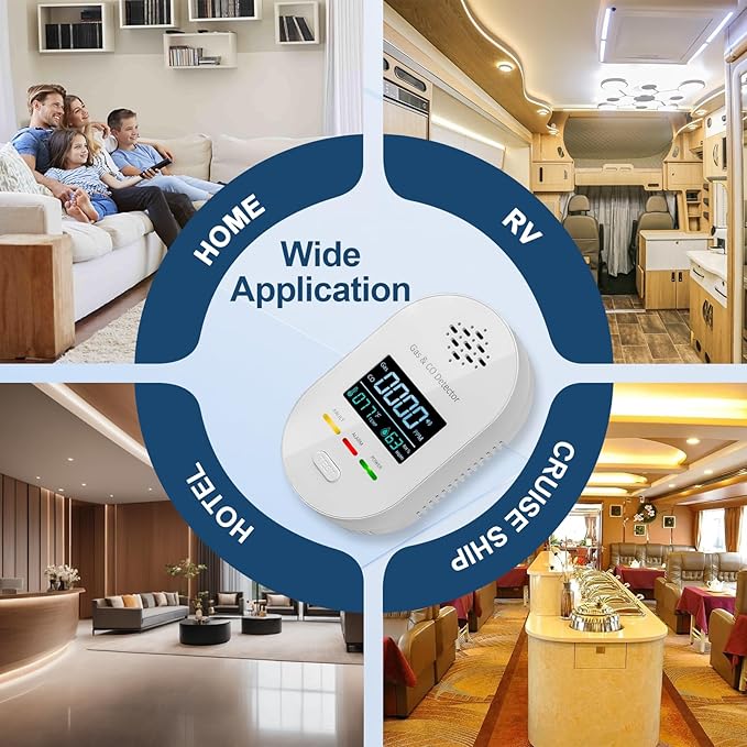 4-in-1 Natural Gas Leak Detector & Carbon Monoxide Detectors, Plug in CO and - Image 8