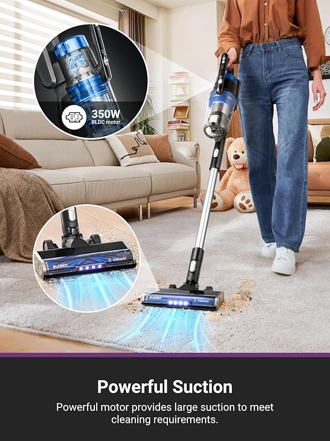Eureka Stylus Elite NEC490BL Cordless Stick Vacuum, 350W Powerful Suction - Image 3