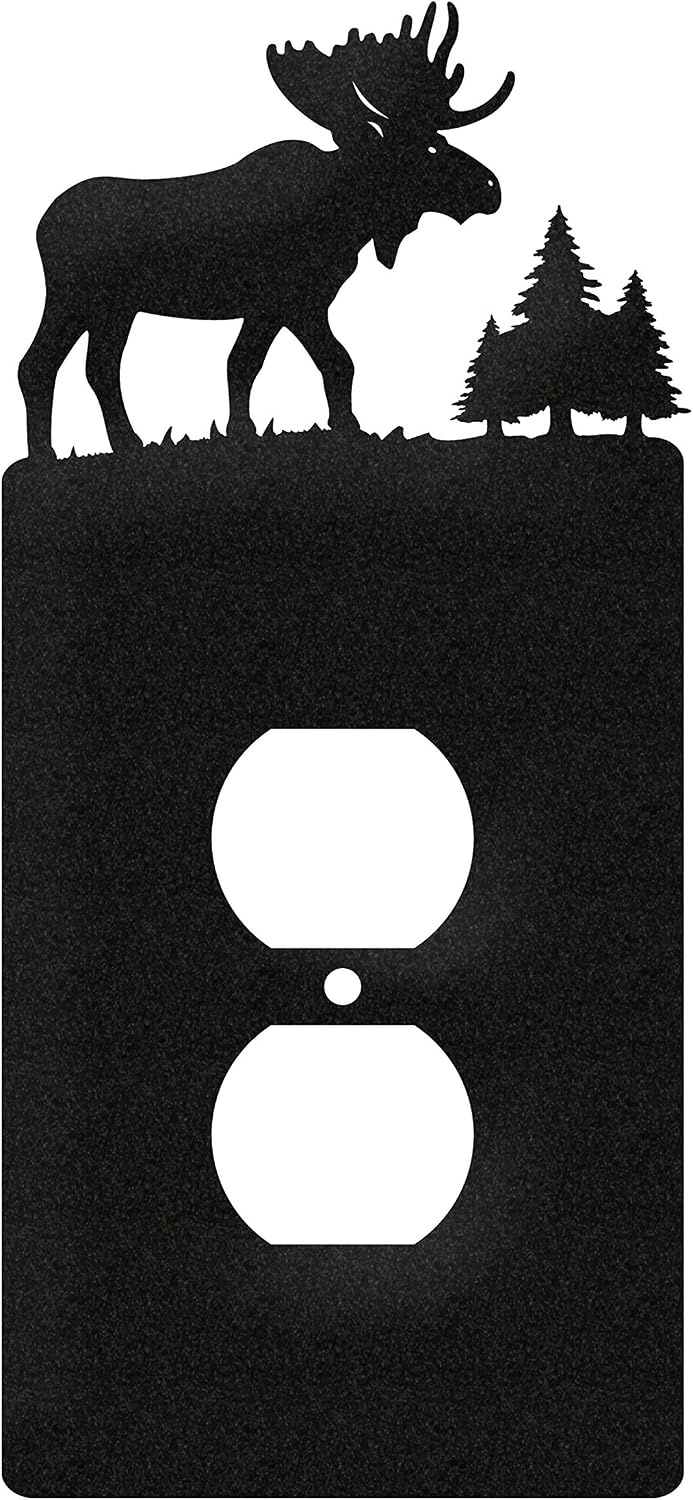 Moose Wall Plate Cover (Single Outlet, Black)