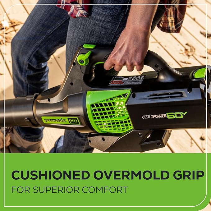 Greenworks 60V 450 CFM Cordless Leaf Blower, 2.0 Ah Battery and Rapid Charger - Image 8