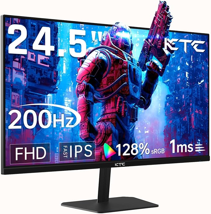 KTC 24.5'' Gaming Monitor 180Hz, Fast IPS 1080P 1 ms, 128% sRGB HDR10, HDMI x 2 by KTC