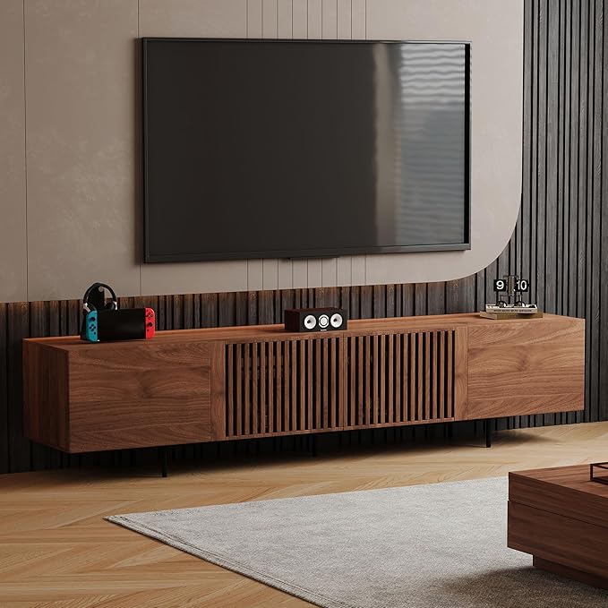 gaoyangjiaju 94.48" Mid-Century Modern TV Stand, Walnut Media Console - Image 9