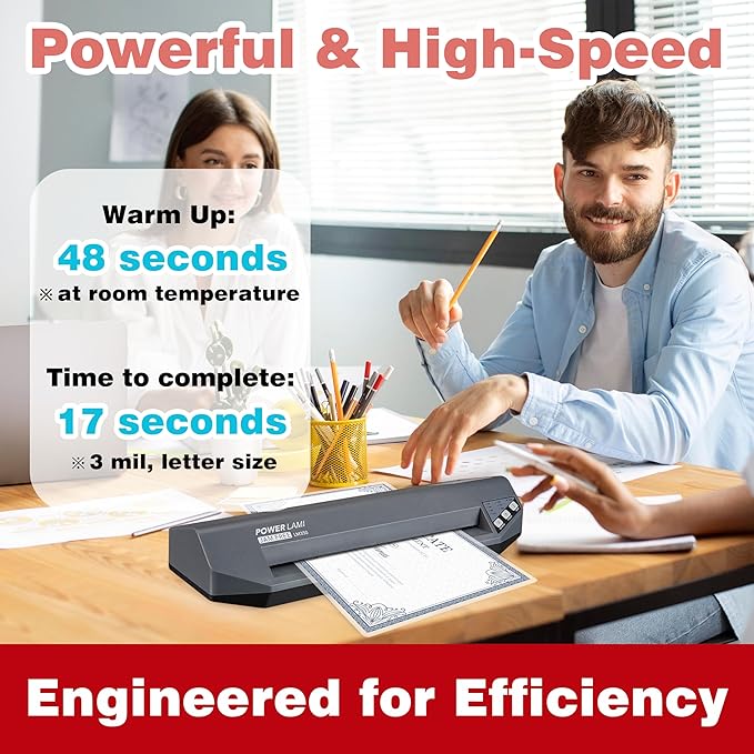 SINCHI 13" Commercial Laminator | 3–10 Mil, 48s Warm-Up, Heavy Duty No-Jam - Image 2