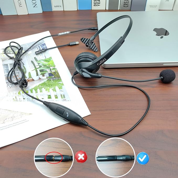 Callez Wired Computer Headset, 3.5mm Cell Phone Headset - Image 7