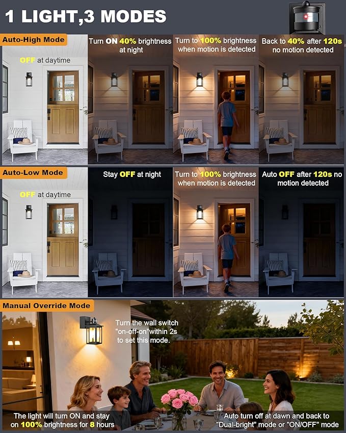 LTBLIGHT Motion Sensor Porch Lights - Image 2