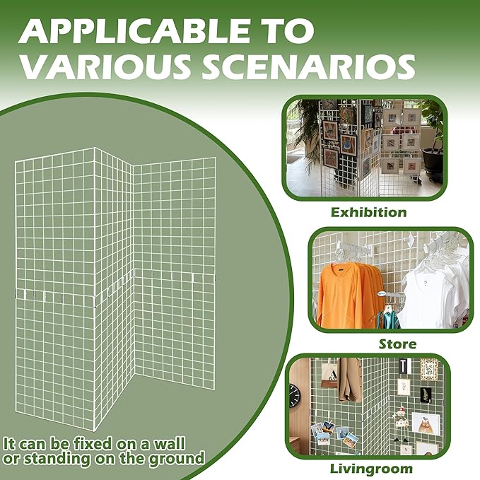 Koretech Grid Wall Panels 3 Pcs, Commercial Grade Gridwall Panels, Metal Grid - Image 6