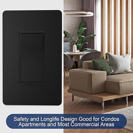 ThunderWay Matte Black 3 Way Decorative Light Switch - Image 9