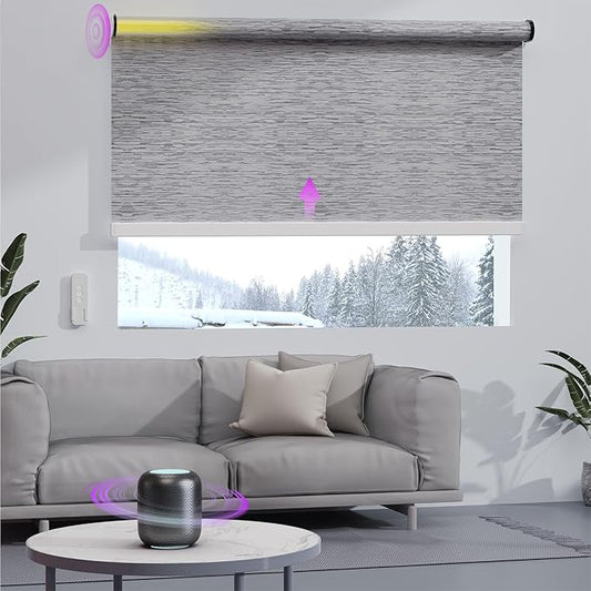 Astomi Motorized Roller Shades for Windows, Smart Blinds, Voice Control by Astomi