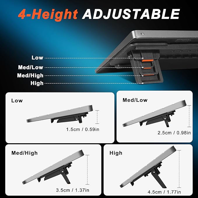 MEKASS Computer Keyboard Stand for Desktop, Adjustable Keyboard Riser, - Image 3