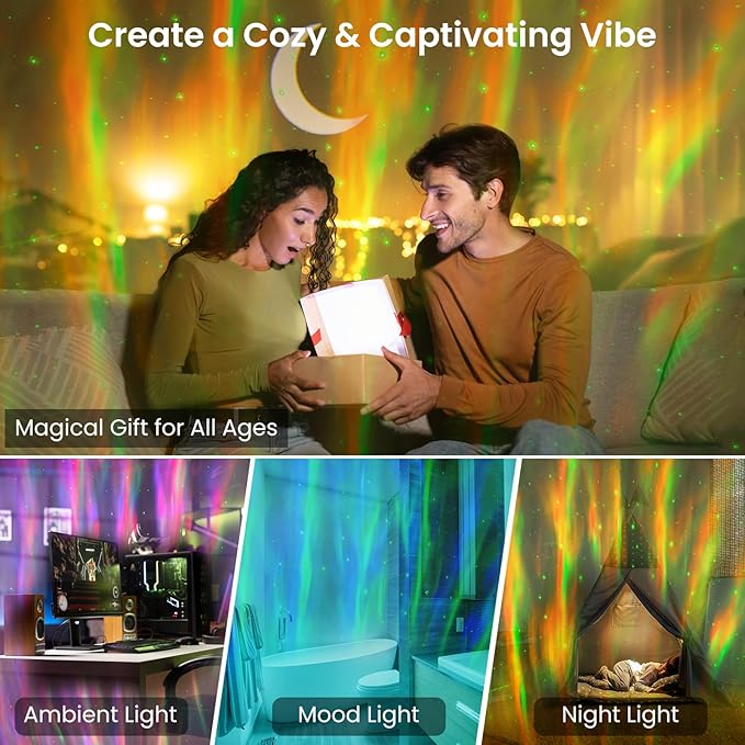 HUMIIEYE Star Projector with Bluetooth Speaker, 1800mAh Battery Operated Night - Image 6