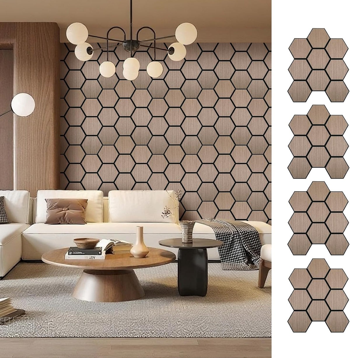 Hexagon Acoustic Wall Panels, Self-Adhesive Sound Absorbing Wall Panel by ARMURO