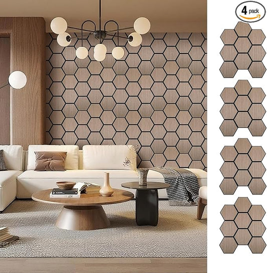 Hexagon Acoustic Wall Panels, Self-Adhesive Sound Absorbing Wall Panel by ARMURO by ARMURO