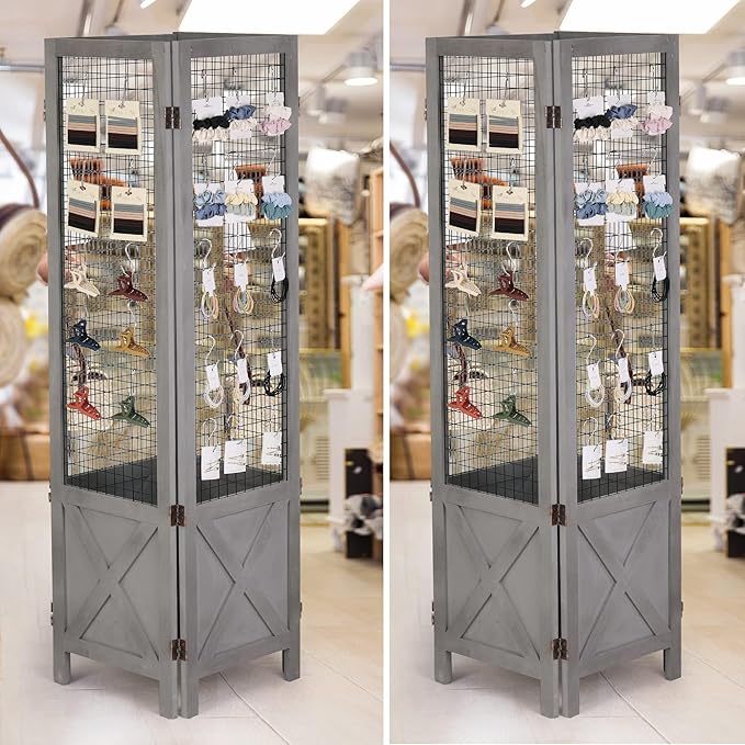 Wnutrees 4 Panel Gridwall Display, Portable Freestanding Display Board - Image 3