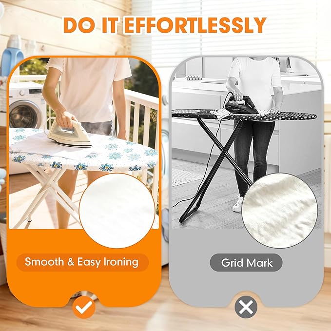 Ironing Board Cover and Pad, 15x54 Standard Size Thick Iron Padding, Scorch & - Image 4
