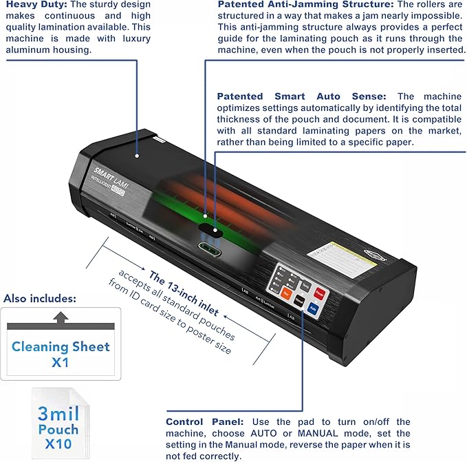 SINCHI Auto Sense 13" Heavy-Duty Laminator - Image 3