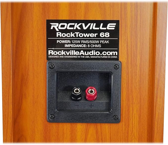 Rockville RockTower 68C Passive Tower Speaker, 8 Ohm, Classic Wood Grain - Image 9