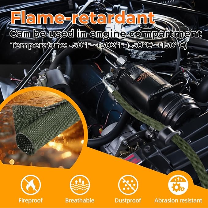 HOLED 5/8 inch Split Braided Cable Management Sleeve - Image 5