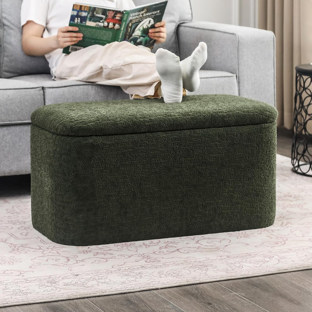 rectangle storage ottoman bench, 31.8" l x 16.1", package contents