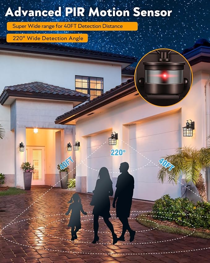 VIANIS ORB Motion Sensor Outdoor Lights Wall Mount, Dusk to Dawn Waterproof - Image 5