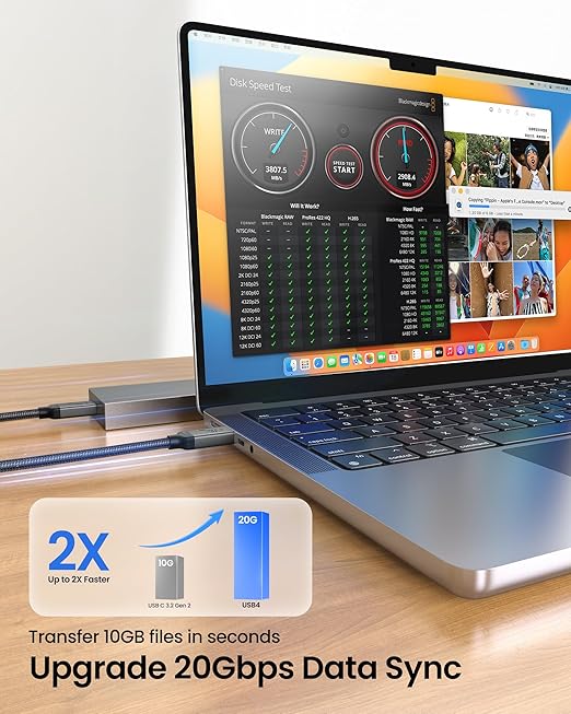 Silkland USB 4 Cable Long for Thunderbolt 4 Cable 16.5FT/5M, 20Gbps Data Sync - Image 3