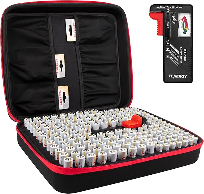 Tenergy Large Battery Organizer Storage Case by Tenergy